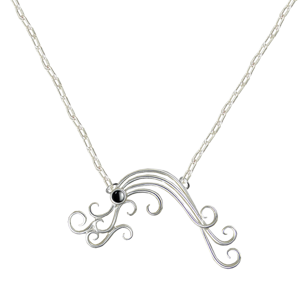 Sterling Silver Gentle Sea Breeze Necklace With Hematite